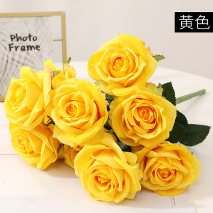 Stunning 10-Piece Faux Rose Bouquet for Weddings and Home Décor – Realistic, Affordable Floral Arrangement to Elevate Any Space