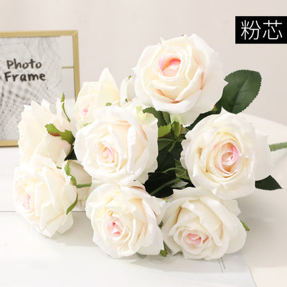 Stunning 10-Piece Faux Rose Bouquet for Weddings and Home Décor – Realistic, Affordable Floral Arrangement to Elevate Any Space