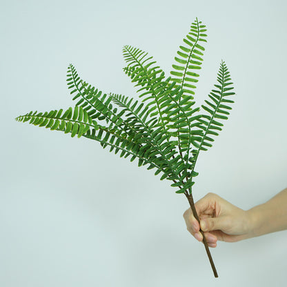 Lifelike Artificial Fern Leaf Wedding Bouquet - Single Branch Plastic Greenery Decoration for Restaurants, Living Rooms, and Home Decor