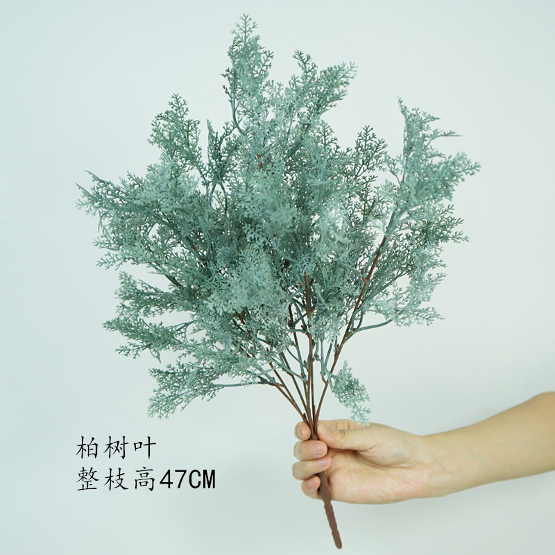 Lifelike Artificial Fern Leaf Wedding Bouquet - Single Branch Plastic Greenery Decoration for Restaurants, Living Rooms, and Home Decor