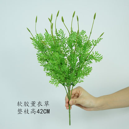 Lifelike Artificial Fern Leaf Wedding Bouquet - Single Branch Plastic Greenery Decoration for Restaurants, Living Rooms, and Home Decor