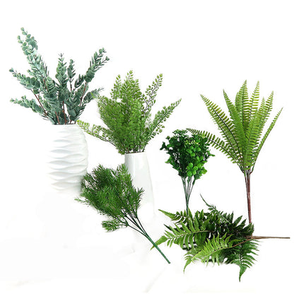 Lifelike Artificial Fern Leaf Wedding Bouquet - Single Branch Plastic Greenery Decoration for Restaurants, Living Rooms, and Home Decor