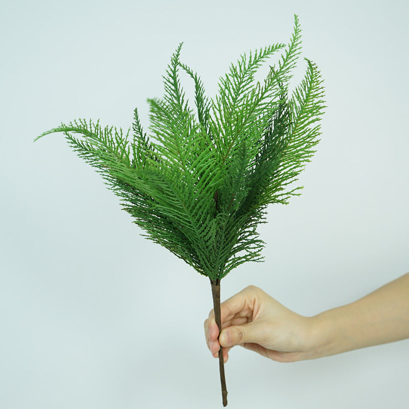 Lifelike Artificial Fern Leaf Wedding Bouquet - Single Branch Plastic Greenery Decoration for Restaurants, Living Rooms, and Home Decor