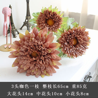 Realistic Sunflower Bouquet - European Style Artificial Sunflower Silk Flowers for Wedding Decor, Rustic Dried Floral Handheld Bouquets for Celebrations