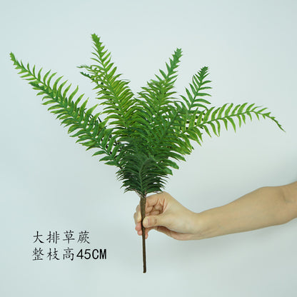 Lifelike Artificial Fern Leaf Wedding Bouquet - Single Branch Plastic Greenery Decoration for Restaurants, Living Rooms, and Home Decor