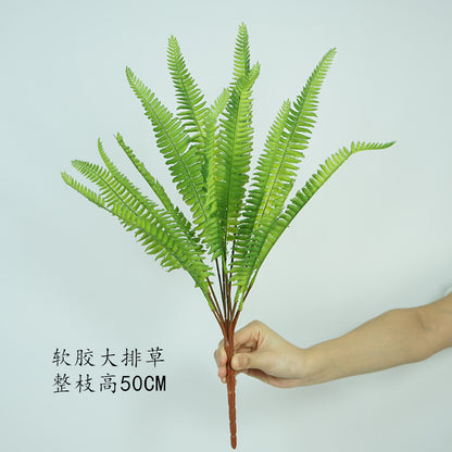 Lifelike Artificial Fern Leaf Wedding Bouquet - Single Branch Plastic Greenery Decoration for Restaurants, Living Rooms, and Home Decor