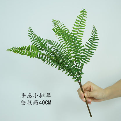 Lifelike Artificial Fern Leaf Wedding Bouquet - Single Branch Plastic Greenery Decoration for Restaurants, Living Rooms, and Home Decor