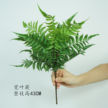 Lifelike Artificial Fern Leaf Wedding Bouquet - Single Branch Plastic Greenery Decoration for Restaurants, Living Rooms, and Home Decor