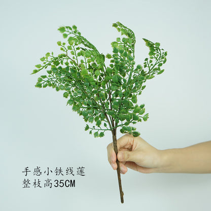 Lifelike Artificial Fern Leaf Wedding Bouquet - Single Branch Plastic Greenery Decoration for Restaurants, Living Rooms, and Home Decor