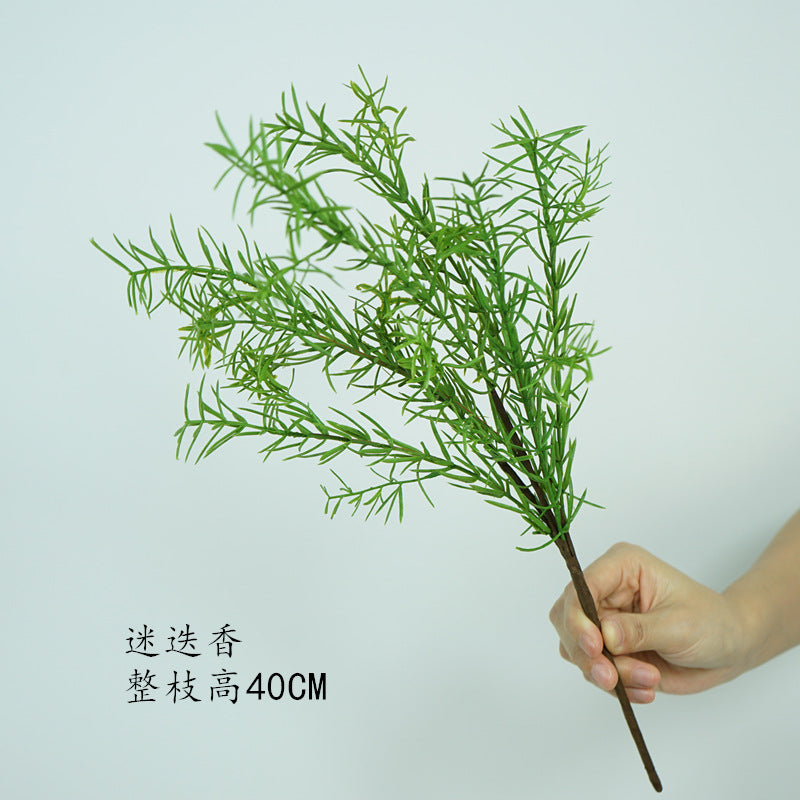 Lifelike Artificial Fern Leaf Wedding Bouquet - Single Branch Plastic Greenery Decoration for Restaurants, Living Rooms, and Home Decor