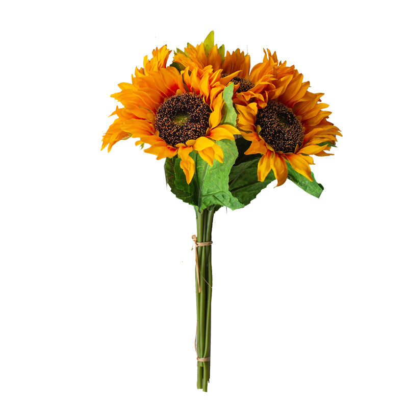 Vibrant Faux Sunflower Bouquet for Weddings and Home Decor – Realistic Silk Flowers for Stunning Bridal Bouquets and Charming Floral Arrangements