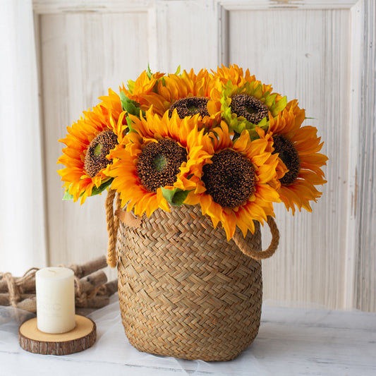 Vibrant Faux Sunflower Bouquet for Weddings and Home Decor – Realistic Silk Flowers for Stunning Bridal Bouquets and Charming Floral Arrangements