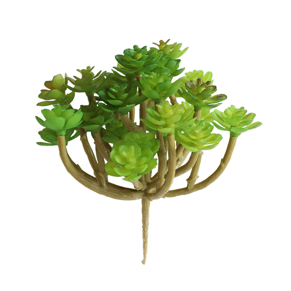 Stunning 24-Branch Artificial Succulent Plant - Perfect for Indoor Decor, Lifelike Wall Art, and Miniature Landscapes - Model MW17664