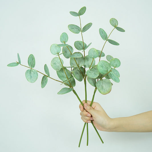 Elegant Nordic-Inspired Faux Eucalyptus Leaves - Realistic Green Plant Décor for Living Room, Bedroom, and Office - Perfect Floral Arrangement Accessory for Home Styling