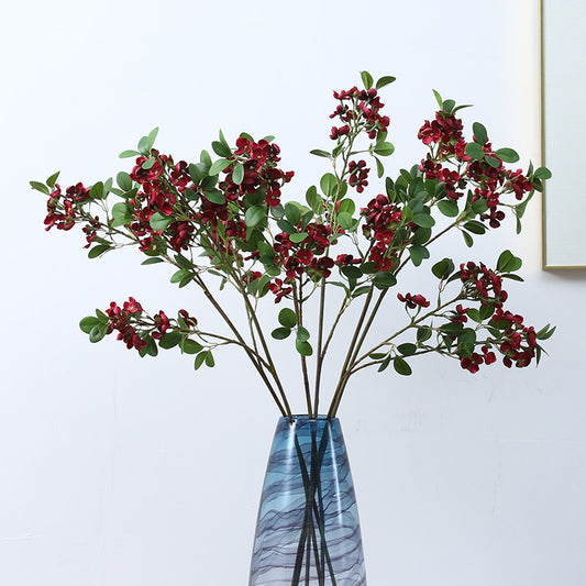 Realistic Touch 2-Branch Artificial Apple Blossom Flowers - Perfect for Hotel Home Décor, Wedding Celebrations, and Elegant Silk Floral Arrangements