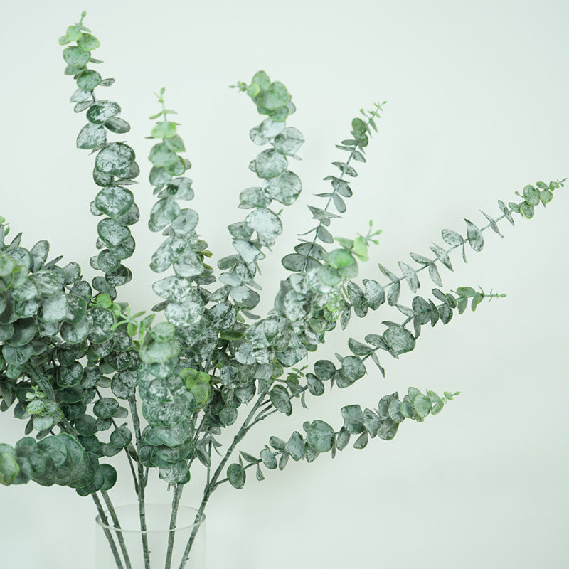 Nordic-Inspired Faux Green Plant - Soft Silicone Money Plant with Frosted Eucalyptus - Perfect for Living Room, Window Display, and Wedding Décor - Stunning Floral Arrangement for Home or Event Styling