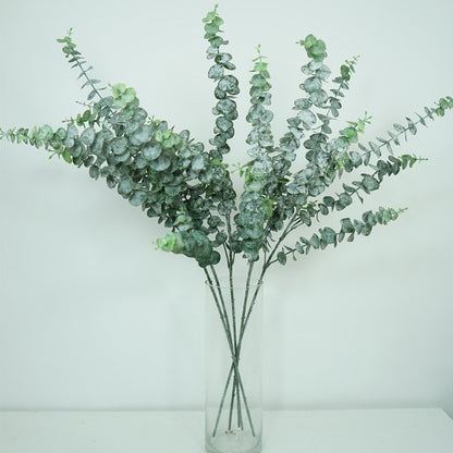 Nordic-Inspired Faux Green Plant - Soft Silicone Money Plant with Frosted Eucalyptus - Perfect for Living Room, Window Display, and Wedding Décor - Stunning Floral Arrangement for Home or Event Styling