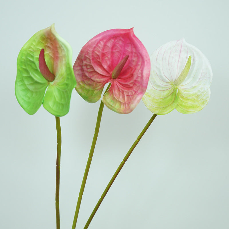 Vibrant Realistic Fake Red Anthuriums - Perfect for Home Décor, Wedding Decorations, Photography Props, and Desktop Display