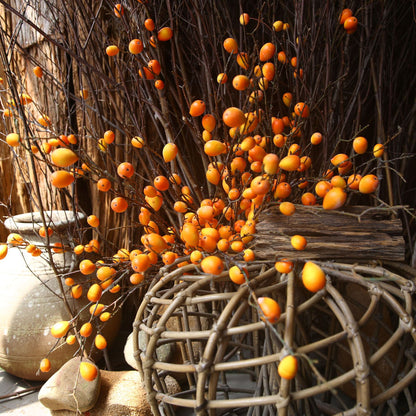 Lifelike Loquat Branch Decorative Floral Arrangement - Perfect for Rustic American Home Decor, Unique Gift for Any Occasion