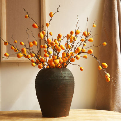 Lifelike Loquat Branch Decorative Floral Arrangement - Perfect for Rustic American Home Decor, Unique Gift for Any Occasion