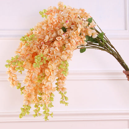 Lifelike Hanging Artificial Flower Arrangement - Elegant Wisteria Decor for Weddings, Hotels, and Home - Perfect for Ceiling Decoration and Flower Wall Displays