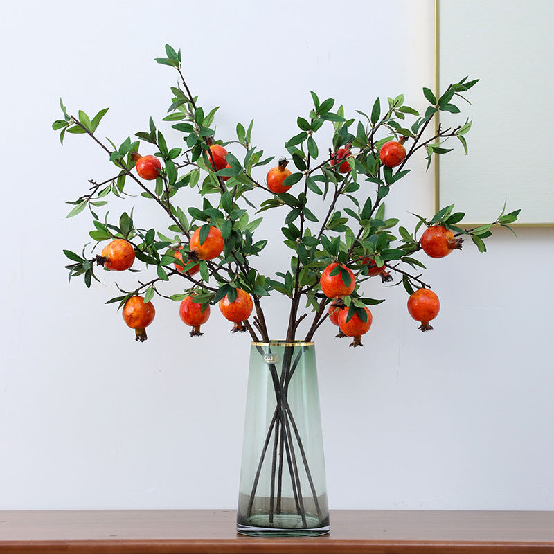 Realistic Pomegranate Berry Decorative Faux Flowers for Home and Hotel Soft Furnishings - Perfect for New Year's Décor