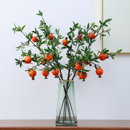 Realistic Pomegranate Berry Decorative Faux Flowers for Home and Hotel Soft Furnishings - Perfect for New Year's Décor