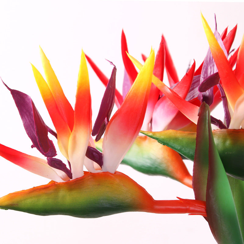 Lifelike Strelitzia Flower -  PU Soft Foam Bird of Paradise Plant for Hotel Wedding Decor & Stylish Home Decoration - Single Stem Potted Beauty