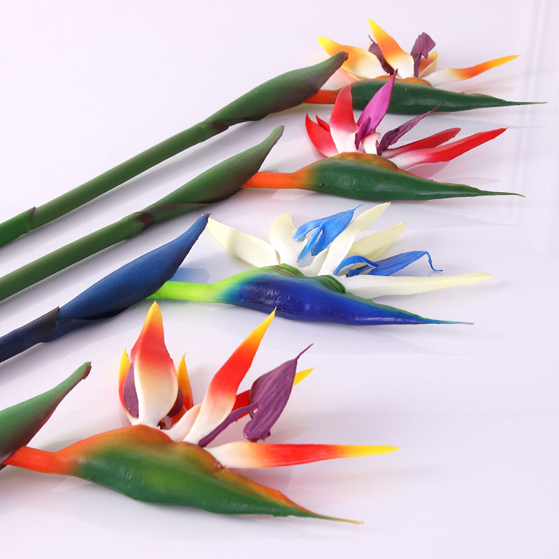 Lifelike Strelitzia Flower -  PU Soft Foam Bird of Paradise Plant for Hotel Wedding Decor & Stylish Home Decoration - Single Stem Potted Beauty