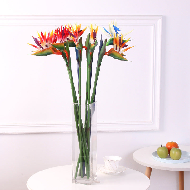 Lifelike Strelitzia Flower -  PU Soft Foam Bird of Paradise Plant for Hotel Wedding Decor & Stylish Home Decoration - Single Stem Potted Beauty