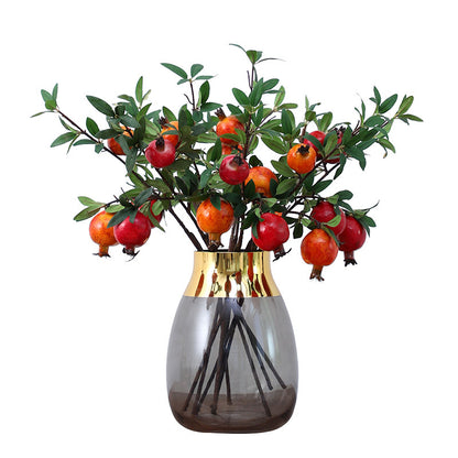 Realistic Pomegranate Berry Decorative Faux Flowers for Home and Hotel Soft Furnishings - Perfect for New Year's Décor