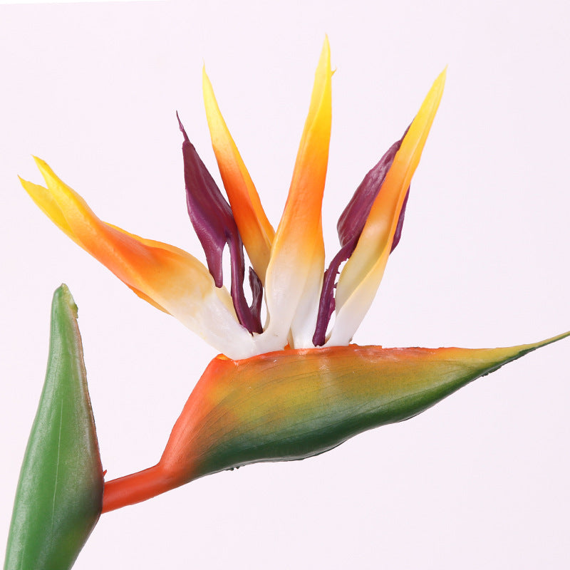 Lifelike Strelitzia Flower -  PU Soft Foam Bird of Paradise Plant for Hotel Wedding Decor & Stylish Home Decoration - Single Stem Potted Beauty