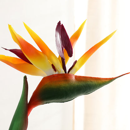 Lifelike Strelitzia Flower -  PU Soft Foam Bird of Paradise Plant for Hotel Wedding Decor & Stylish Home Decoration - Single Stem Potted Beauty