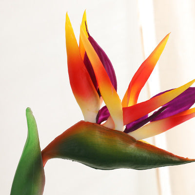 Lifelike Strelitzia Flower -  PU Soft Foam Bird of Paradise Plant for Hotel Wedding Decor & Stylish Home Decoration - Single Stem Potted Beauty