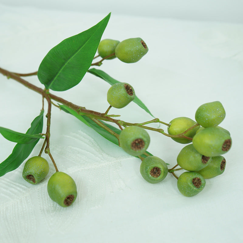 Stunning Eucalyptus Zombie Fruit Branches - American Style Faux Olive Branch Decorative Plants for Home Living Room and Dining Table, Unique Creative Artificial Flower Accent Piece