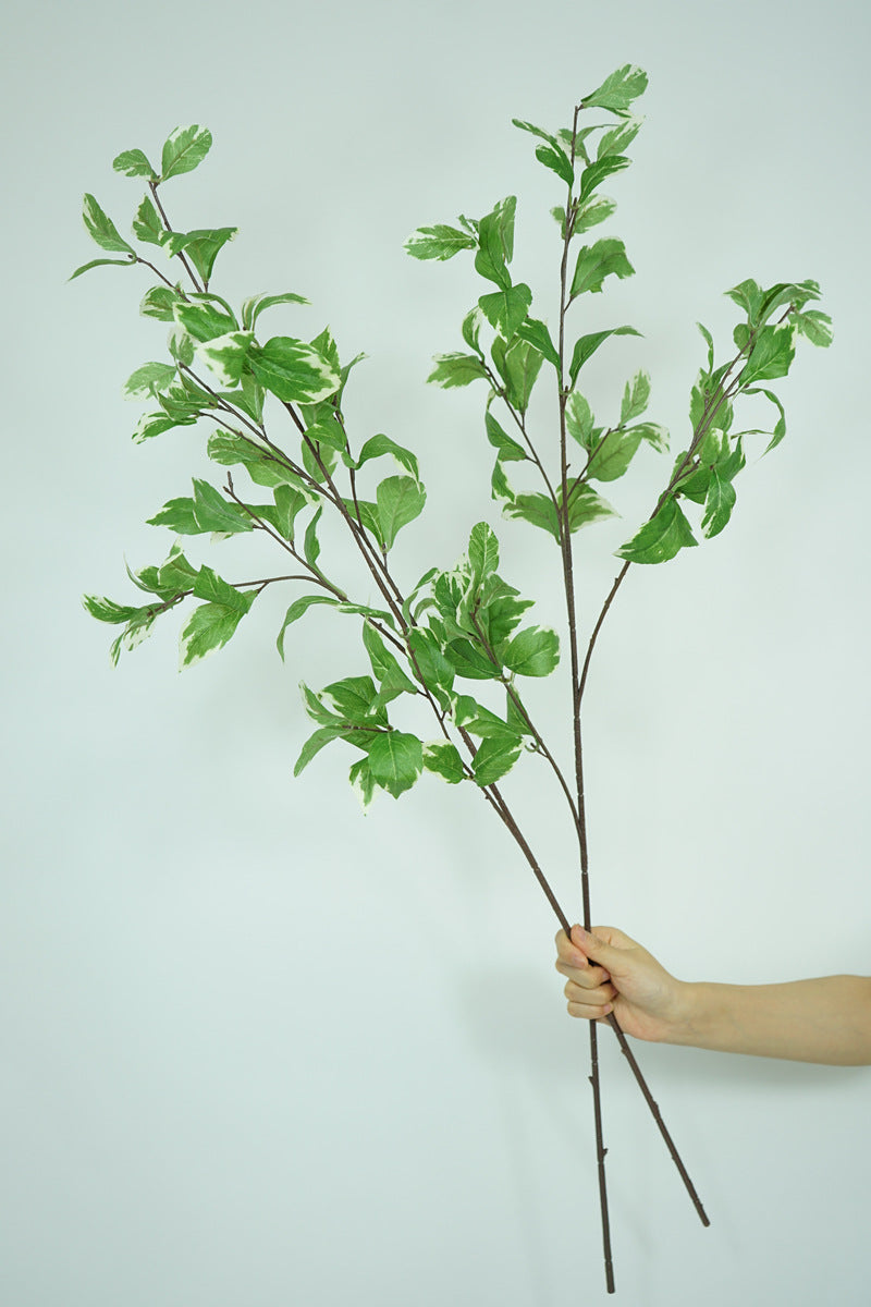 Elegant Nordic-Inspired Artificial Flower Arrangement with Gray-Green and White Lotus Leaves - Perfect for Living Room Decor, Background Plant Wall, and Table Centerpiece