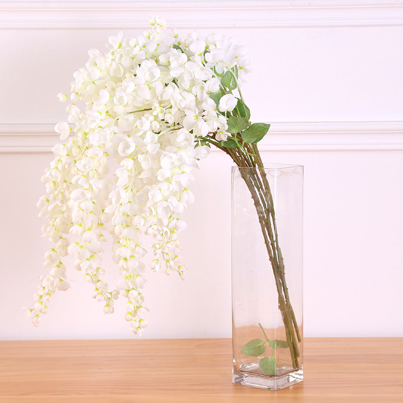 Lifelike Hanging Artificial Flower Arrangement - Elegant Wisteria Decor for Weddings, Hotels, and Home - Perfect for Ceiling Decoration and Flower Wall Displays