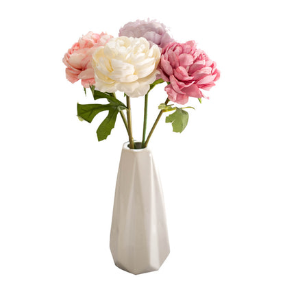 Elegant European-Inspired Single Stem Peony and  Peony Bouquet - Perfect for Weddings, Home Decor, and Floral Arrangements with Realistic Artificial Flowers