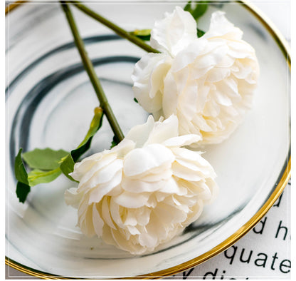 Elegant European-Inspired Single Stem Peony and  Peony Bouquet - Perfect for Weddings, Home Decor, and Floral Arrangements with Realistic Artificial Flowers