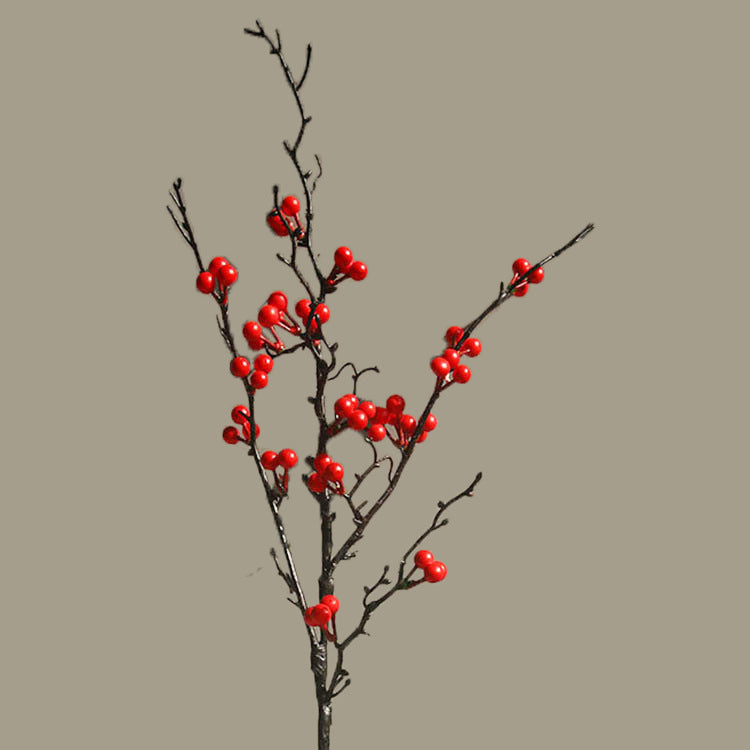 Realistic Winterberry Branches - Zen-Inspired Decorative Fruit Arrangement Gift for Home and Hotel Décor - Stylish American Soft Furnishings