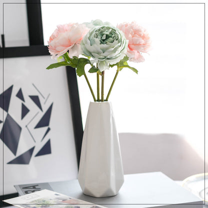 Elegant European-Inspired Single Stem Peony and  Peony Bouquet - Perfect for Weddings, Home Decor, and Floral Arrangements with Realistic Artificial Flowers