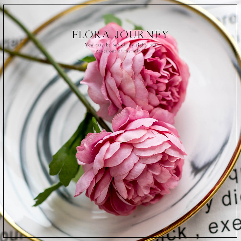 Elegant European-Inspired Single Stem Peony and  Peony Bouquet - Perfect for Weddings, Home Decor, and Floral Arrangements with Realistic Artificial Flowers