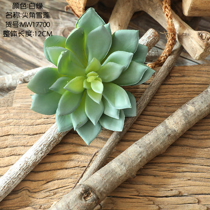 Realistic Succulent Green Spiky Snow Lotus Faux Plant - Perfect for Home Decor and Wedding Decorations - Lifelike Artificial Succulent Wall Flowers MW17700