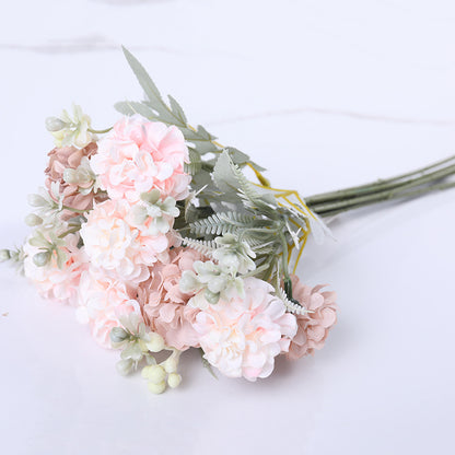 Realistic Hydrangea Flower Bouquet - Elegant Artificial Floral Arrangement for Home Décor, Versatile DIY Crafting Supplies, and Accents for Headbands