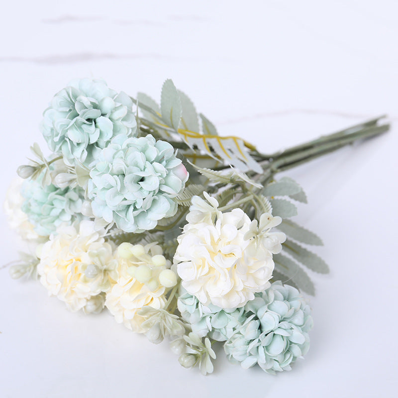 Realistic Hydrangea Flower Bouquet - Elegant Artificial Floral Arrangement for Home Décor, Versatile DIY Crafting Supplies, and Accents for Headbands