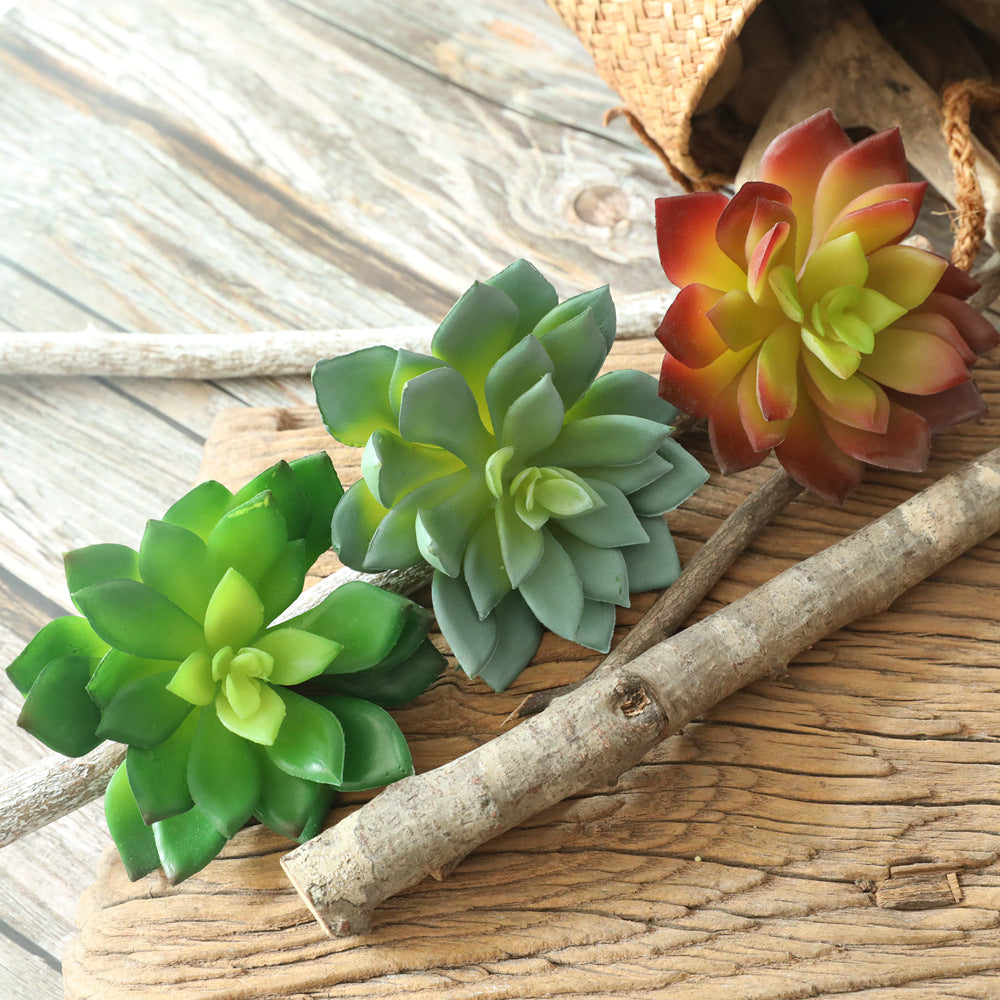 Realistic Succulent Green Spiky Snow Lotus Faux Plant - Perfect for Home Decor and Wedding Decorations - Lifelike Artificial Succulent Wall Flowers MW17700