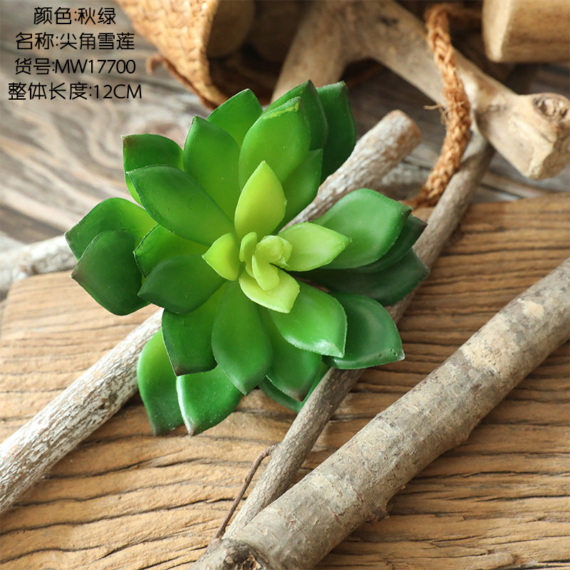 Realistic Succulent Green Spiky Snow Lotus Faux Plant - Perfect for Home Decor and Wedding Decorations - Lifelike Artificial Succulent Wall Flowers MW17700