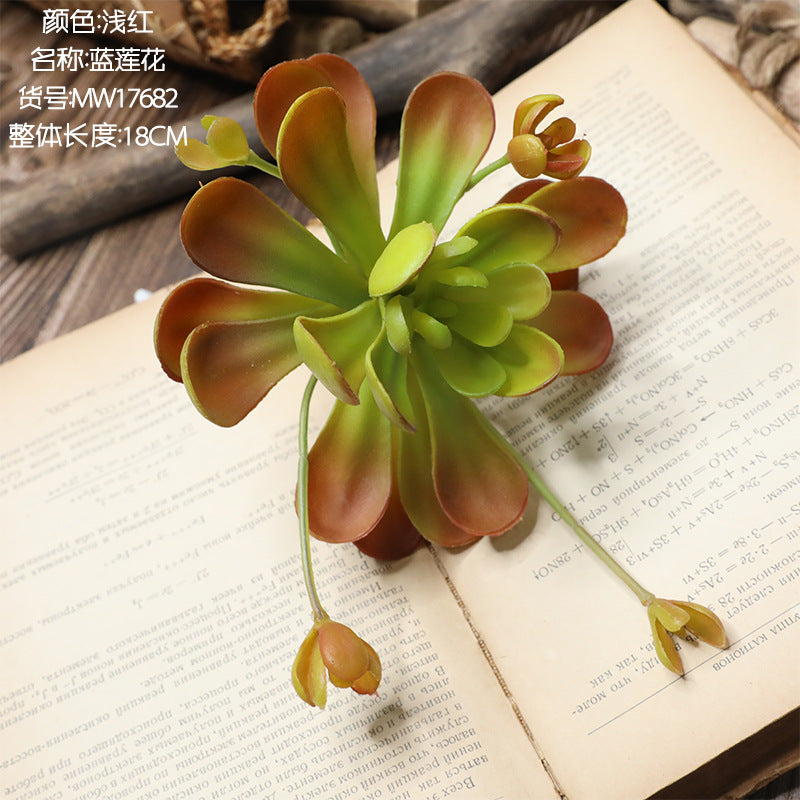 Stunning Blue Lotus Faux Succulent Plant – Perfect Wedding Decor, Home Background, Photography Greenery Wall, Realistic Touch - Model MW17682