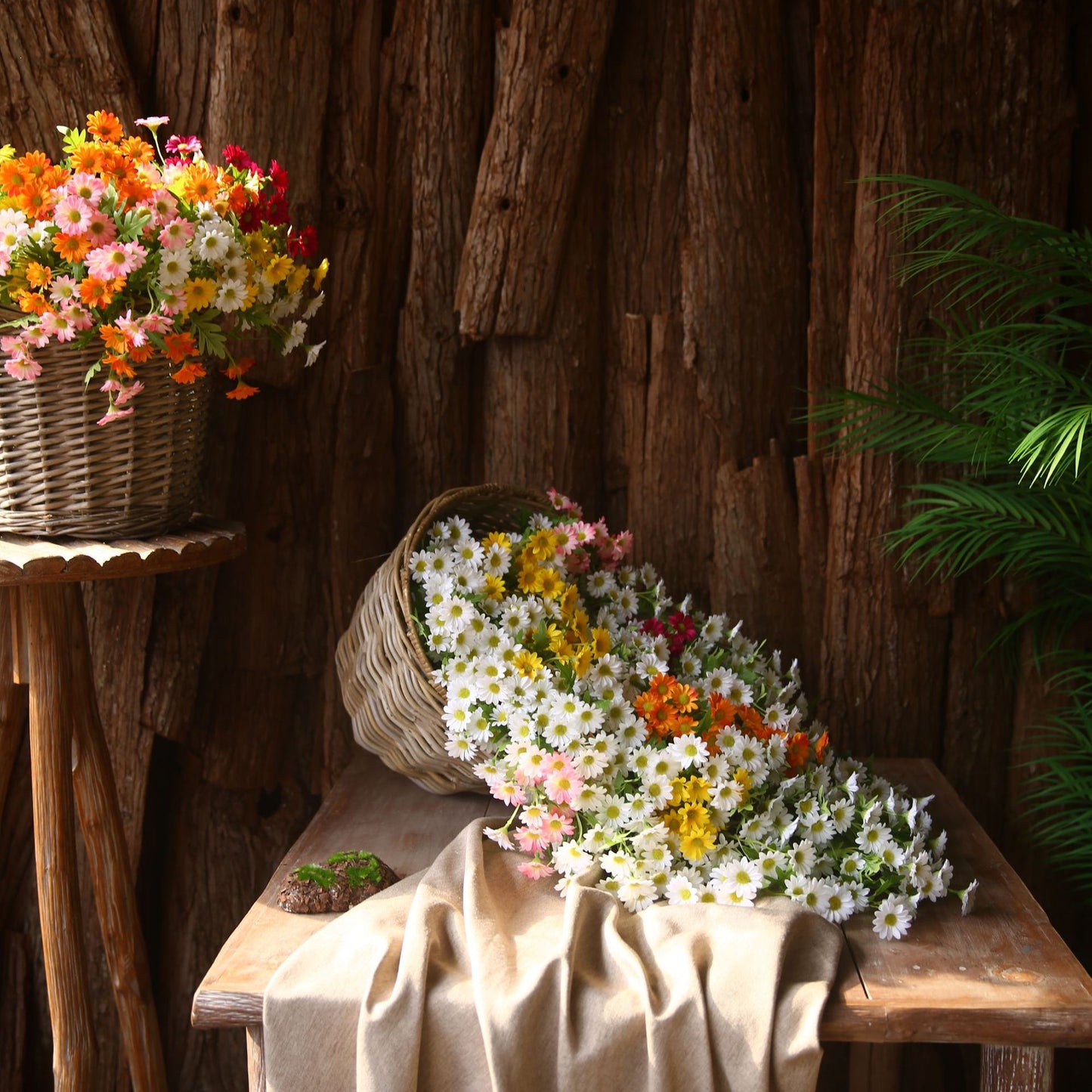 Charming Faux Daisy Wildflower Bouquet - Perfect for Home Decor, Hotel Styling, and Photography Props