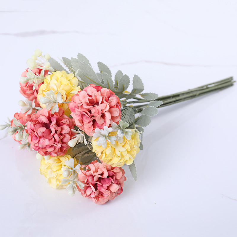 Realistic Hydrangea Flower Bouquet - Elegant Artificial Floral Arrangement for Home Décor, Versatile DIY Crafting Supplies, and Accents for Headbands